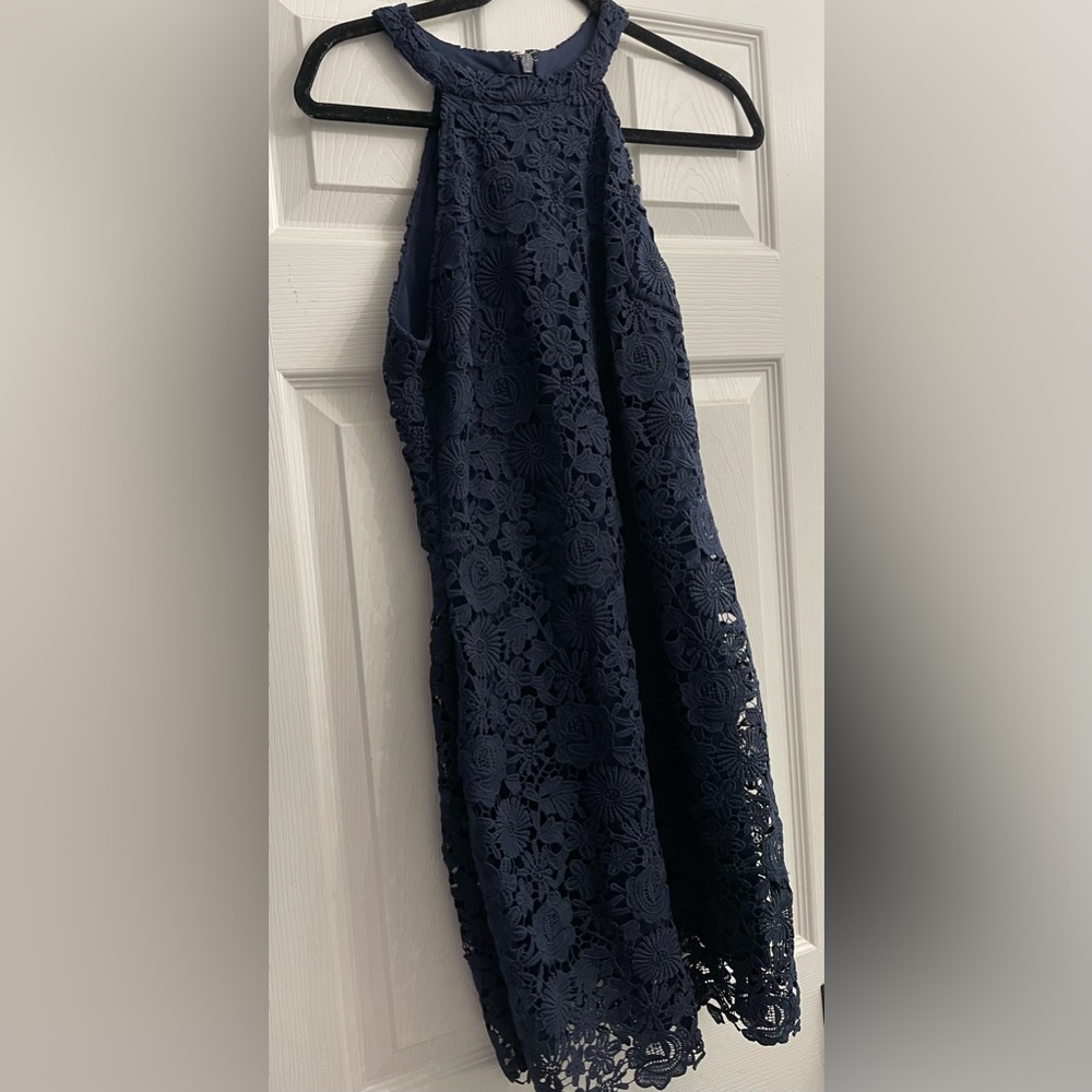 NWOT Lulu’s Blue Floral Embroidered Dress